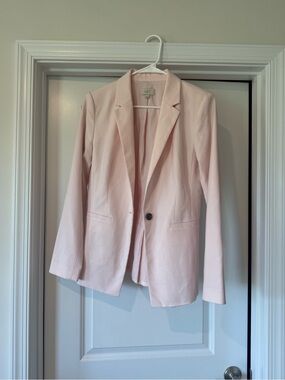 LOFT Pale Pink Single-Button Tailored Blazer
